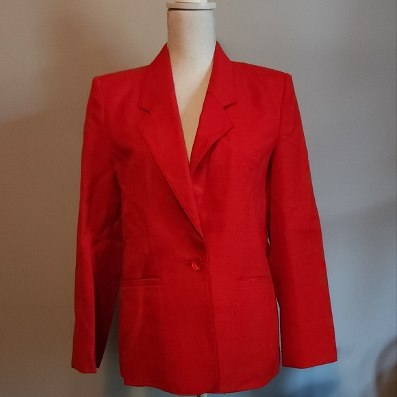 Investments Red blazer jacket 8 - Picture 2 of 7